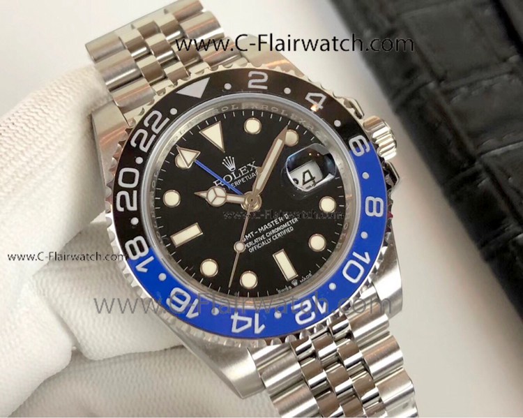 Super Clone Rolex Batman Dial GMT Master II ETA2836 Watch